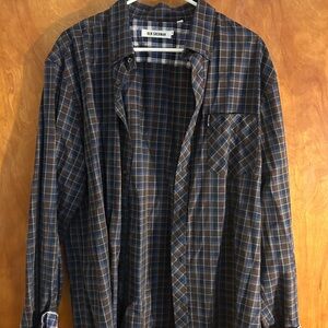 Ben Sherman Blue and Brown Casual Button Down Shirt